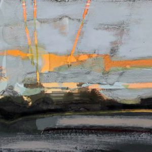 Unvisited Places K183 (2016) - Oil, drawing, pigmented shellac on print - 10 x 15 cm