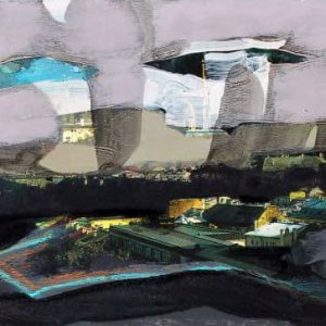 Unvisited Places K185 (2016) - Oil, drawing, pigmented shellac on print - 10 x 15 cm