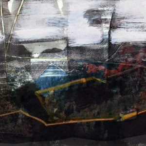 Unvisited Places K186 (2016) - Oil, drawing, pigmented shellac on print - 10 x 15 cm