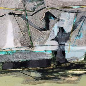 Unvisited Places K194 (2016) - Oil, drawing, pigmented shellac on print - 10 x 15 cm