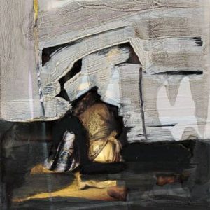 Unvisited Places K198 (2016) - Oil, drawing, pigmented shellac on print - 15 x 10 cm