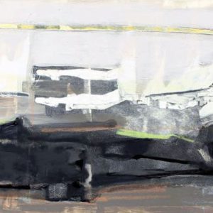 Unvisited Places K200 (2016) - Oil, drawing, pigmented shellac on print - 10 x 15 cm