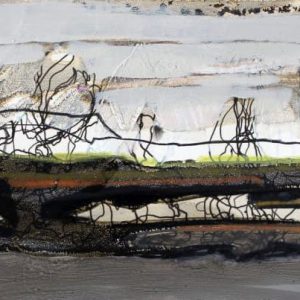 Unvisited Places K202 (2016) - Oil, drawing, pigmented shellac on print - 10 x 15 cm