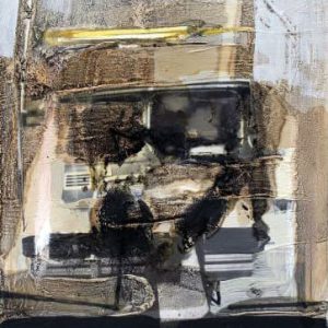 Unvisited Places K203 (2016) - Oil, drawing, pigmented shellac on print - 17 x 12 cm