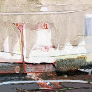 Unvisited Places K205 (2016) - Oil, drawing, pigmented shellac on print - 10 x 15 cm