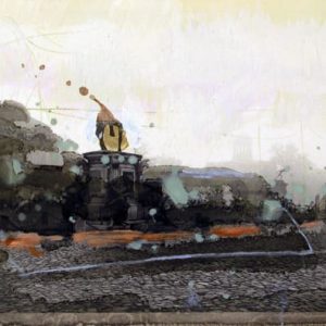 Unvisited Places K21 (2013) - Oil, drawing, pigmented shellac on print - 11 x 15 cm