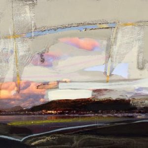 Unvisited Places K211 (2016) - Oil, drawing, pigmented shellac on print - 10 x 15 cm