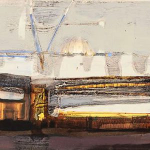 Unvisited Places K212 (2016) - Oil, drawing, pigmented shellac on print - 10 x 15 cm