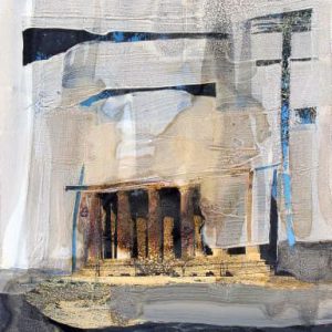 Unvisited Places K213 (2016) - Oil, drawing, pigmented shellac on print - 15 x 10 cm