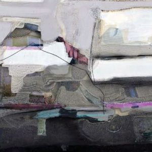 Unvisited Places K214 (2016) - Oil, drawing, pigmented shellac on print - 15 x 21 cm