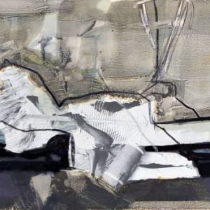 Unvisited Places K215 (2016) - Oil, drawing, pigmented shellac on print - 10 x 15 cm
