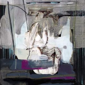 Unvisited Places K218 (2016) - Oil, drawing ,pigmented shellac on print - 15 x 10 cm