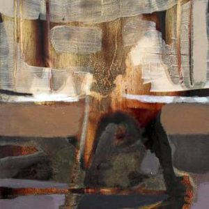 Unvisited Places K219 (2016) - Oil, drawing, pigmented shellac on print - 15 x 10 cm