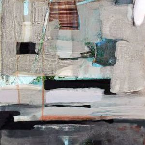 Unvisited Places K220 (2016) - Oil, drawing, pigmented shellac on print - 15 x 10 cm