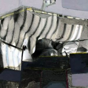 Unvisited Places K223 (2016) - Oil, drawing, pigmented shellac on print - 15,5 x 11,5 cm