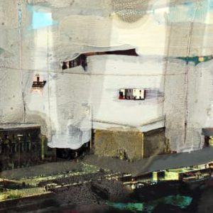 Unvisited Places K228 (2016) - Oil, drawing, pigmented shellac on print - 15 x 10 cm