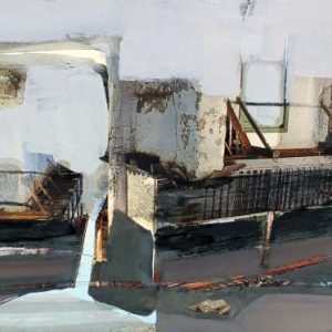 Unvisited Places K232 (2016) - Oil, drawing, pigmented shellac on print - 12 x 17 cm