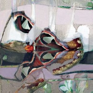 Unvisited Places K234 (2016) - Oil, drawing, pigmented shellac on print - 15 x 10 cm