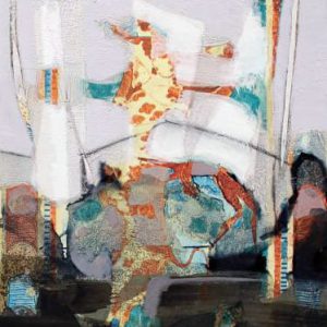 Unvisited Places K249 (2016) - Oil, drawing, pigmented shellac on print - 15 x 10 cm
