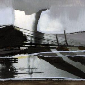 Unvisited Places K25 (2013) - Oil, drawing, pigmented shellac on print - 10 x 15 cm