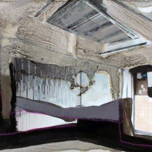 Unvisited Places K254 (2017) - Oil, drawing, pigmented shellac on print - 10 x 15 cm