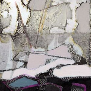 Unvisited Places K255 (2017) - Oil, drawing, pigmented shellac on print - 15 x 10 cm