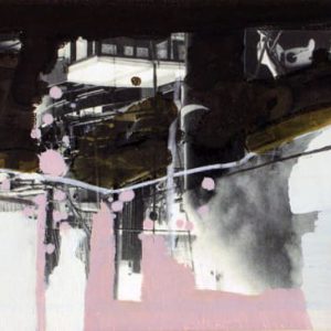 Unvisited Places K26 (2013) - Oil, drawing, pigmented shellac on print - 11 x 15 cm