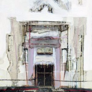 Unvisited Places K260 (2017) - Oil,awing, pigmented shellac on print - 15 x 10 cm