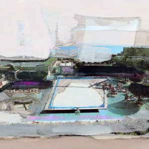 Unvisited Places K261 (2017) - Oil, drawing, pigmented shellac on print - 10 x 15 cm