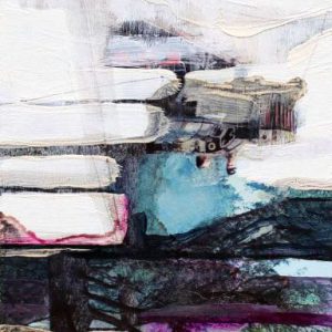 Unvisited Places K277 (2018) - Oil, drawing, pigmented shellac on print - 15 x 10 cm