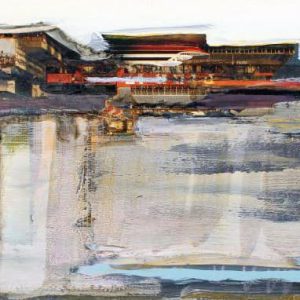 Unvisited Places K278 (2018) - Oil, drawing, pigmented shellac on print - 10 x 15 cm