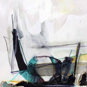 Unvisited Places K281 (2018) - Oil, drawing, pigmented shellac on print - 15 x 10 cm