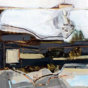 Unvisited Places K292 (2019) - Oil, drawing, pigmented shellac on print - 15 x 10 cm