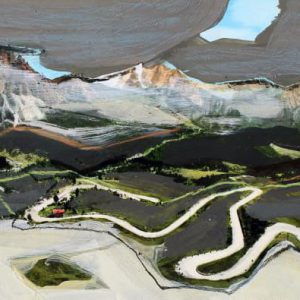 Unvisited Places K293 (2019) - Oil, drawing, pigmented shellac on print - 10 x 15 cm