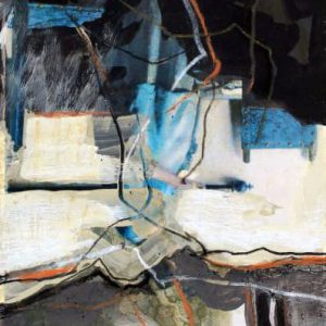Unvisited Places K296 (2019) - Oil, drawing, pigmented shellac on print - 15 x 10 cm