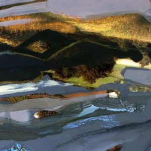 Unvisited Places K306 (2019) - Oil, drawing, pigmented shellac on print - 10 x 15 cm