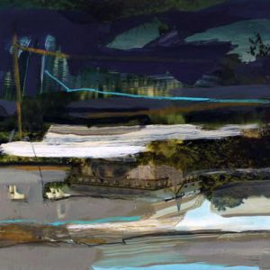 Unvisited Places K307 (2019) - Oil, drawing, pigmented shellac on print - 10 x 15 cm