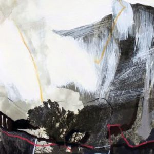 Unvisited Places K309 (2019) - Oil, drawing, pigmented shellac on print - 15 x 10 cm