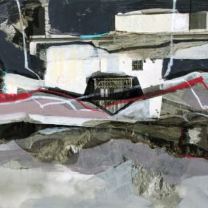 Unvisited Places K318 (2019) - Oil, drawing, pigmented shellac on print - 10 x 15 cm