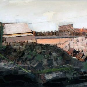 Unvisited Places K33 (2013) - Oil, drawing, pigmented shellac on print - 11 x 15 cm