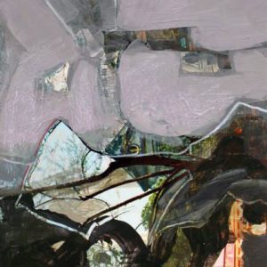 Unvisited Places K333 (2020) - Oil, drawing, pigmented shellac on print - 15 x 10 cm