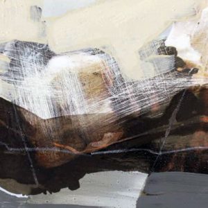 Unvisited Places K341 (2020) - Oil, drawing, pigmented shellac on print - 10 x 15 cm