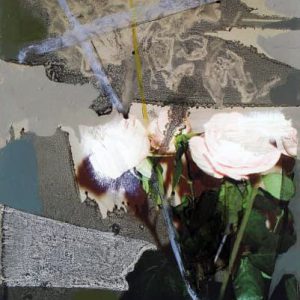 Unvisited Places K42 (2015) - Oil, drawing, pigmented shellac on print - 15 x 11 cm