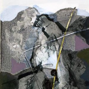 Unvisited Places K43 (2015) - Oil, drawing, pigmented shellac on print - 15 x 11 cm