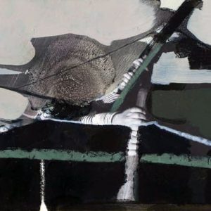 Unvisited Places K45 (2015) - Oil, drawing, pigmented shellac on print - 10 x 15 cm