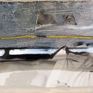 Unvisited Places K48 (2015) - Oil, drawing,, pigmented shellac on print - 10 x 15 cm