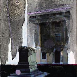 Unvisited Places K49 (2015) - Oil, drawing, pigmented shellac on print - 15 x 12 cm