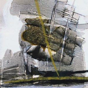 Unvisited Places K55 (2015) - Oil, drawing, pigmented shellac on print - 15 x 10 cm