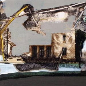 Unvisited Places K57 (2015) - Oil, drawing, pigmented shellac on print - 10 x 15 cm
