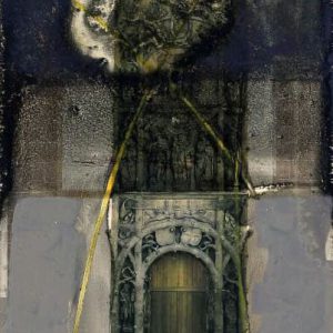 Unvisited Places K58 (2015) - Oil, drawing, pigmented shellac on print - 15 x 10 cm
